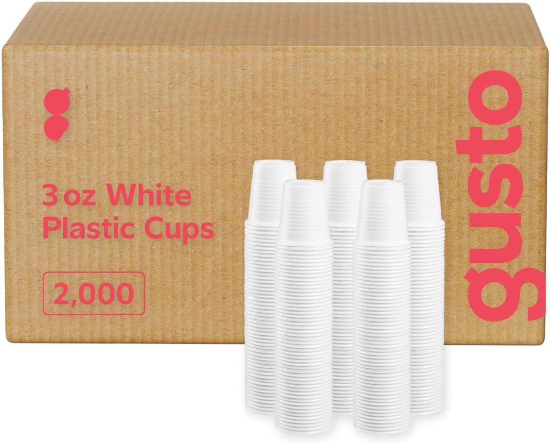 Comfy Package White Plastic Cups for Parties and Events