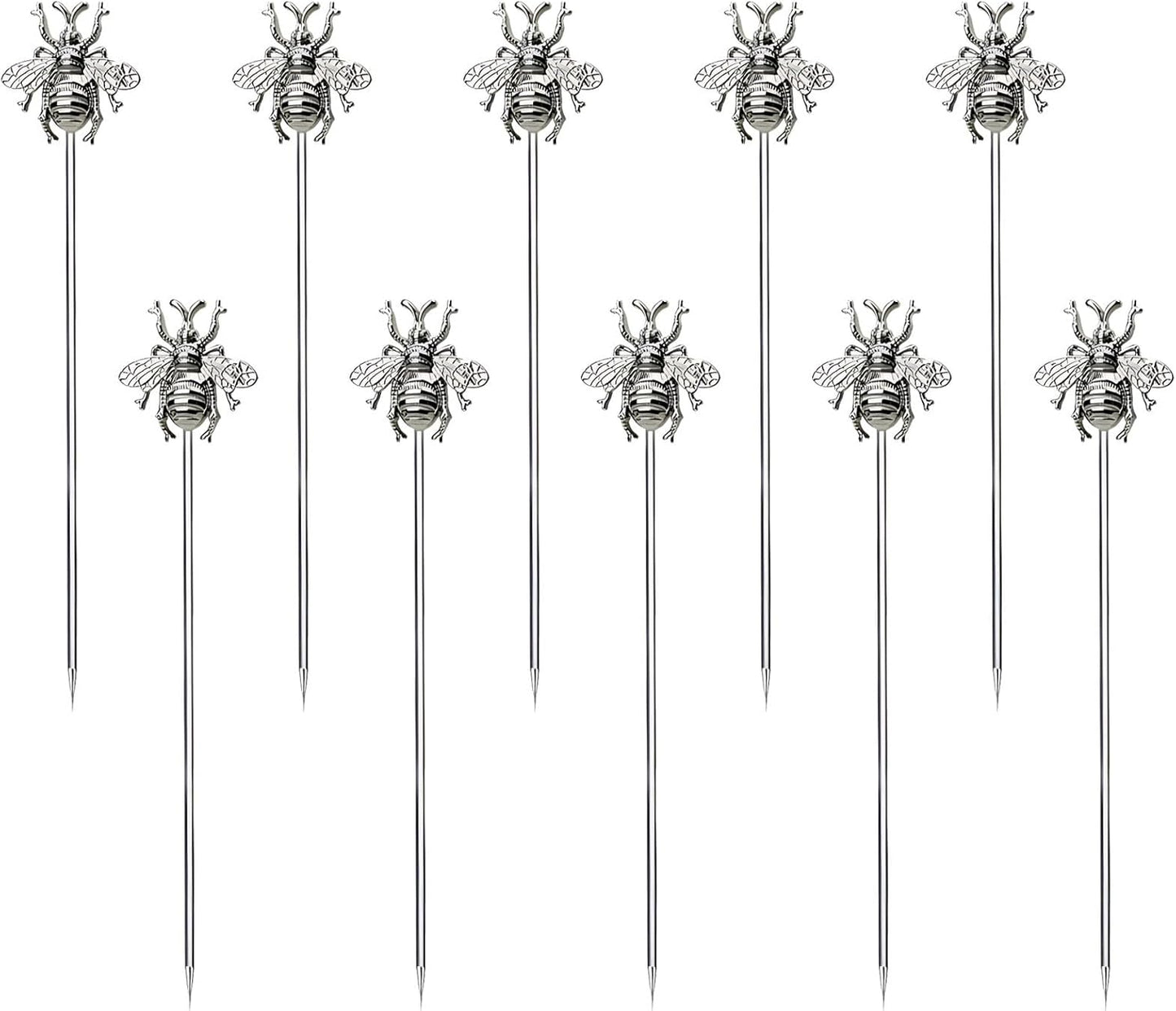 Reusable Stainless Steel Cocktail Picks - Set of 10