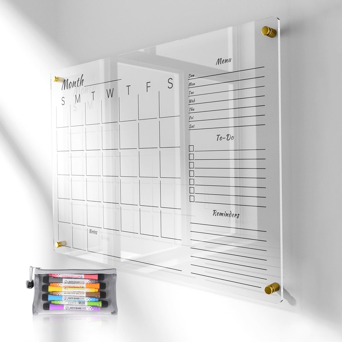 28x20 Clear Acrylic Wall Calendar for Home and Office Planning