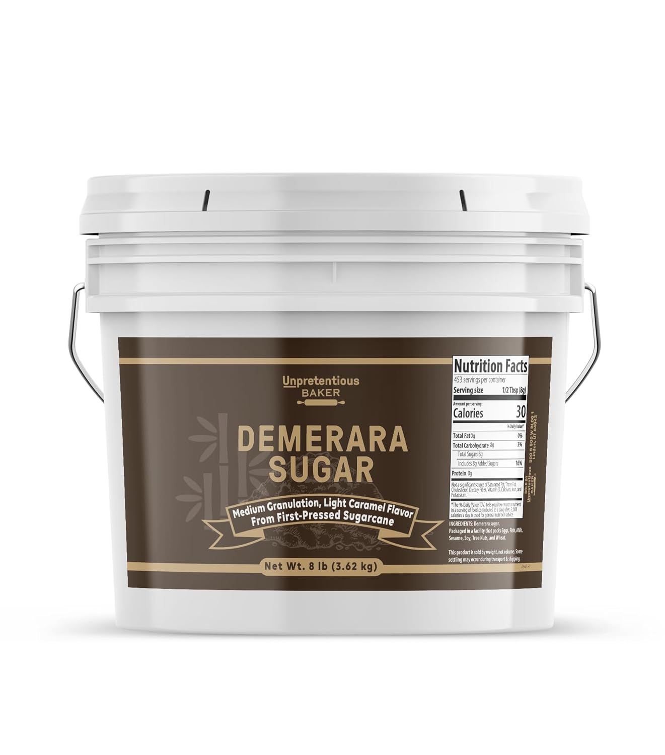 Unpretentious Demerara Sugar for Drinks & Baking - 1 Gallon