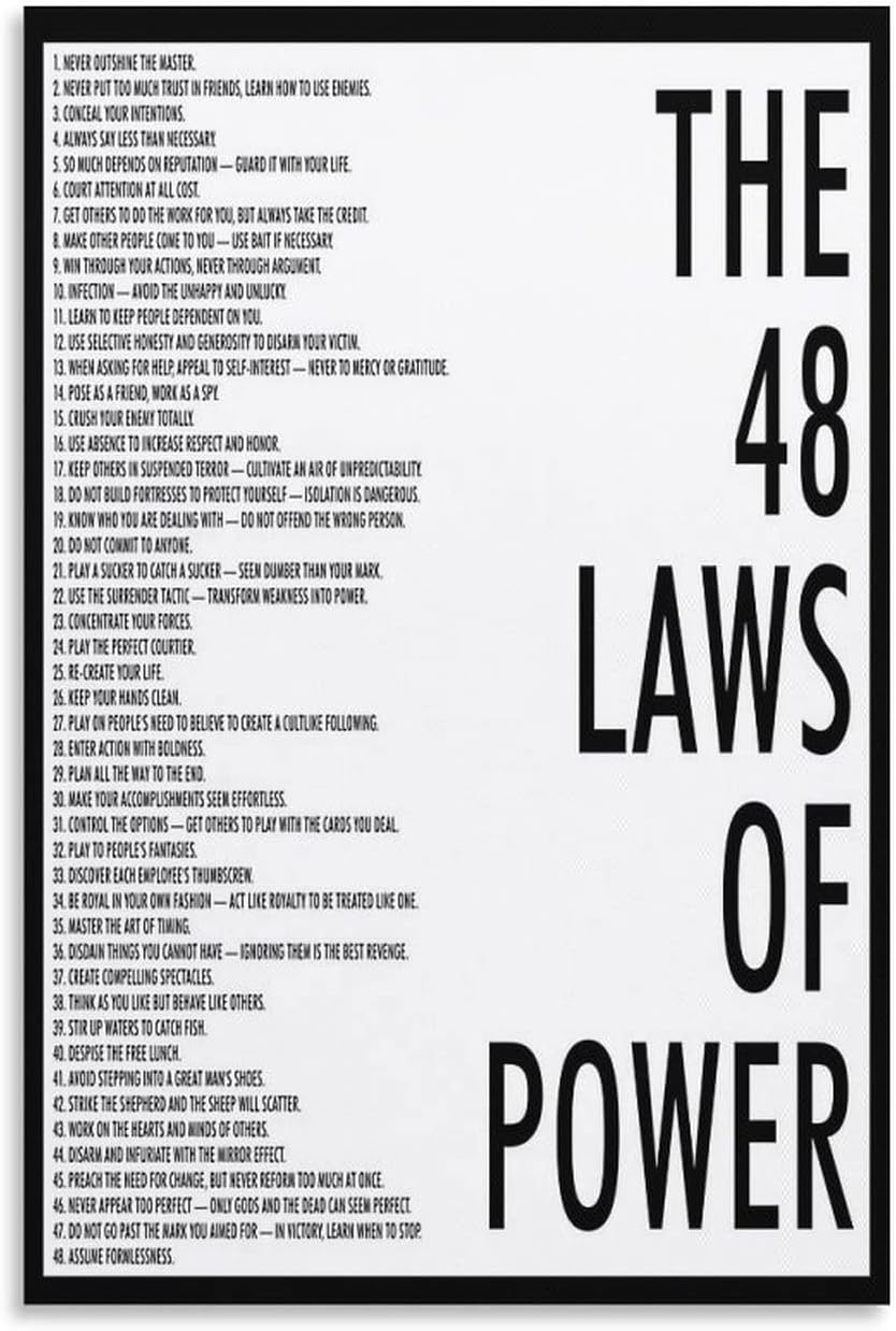 48 Laws of Power Canvas Poster - Inspire Your Space