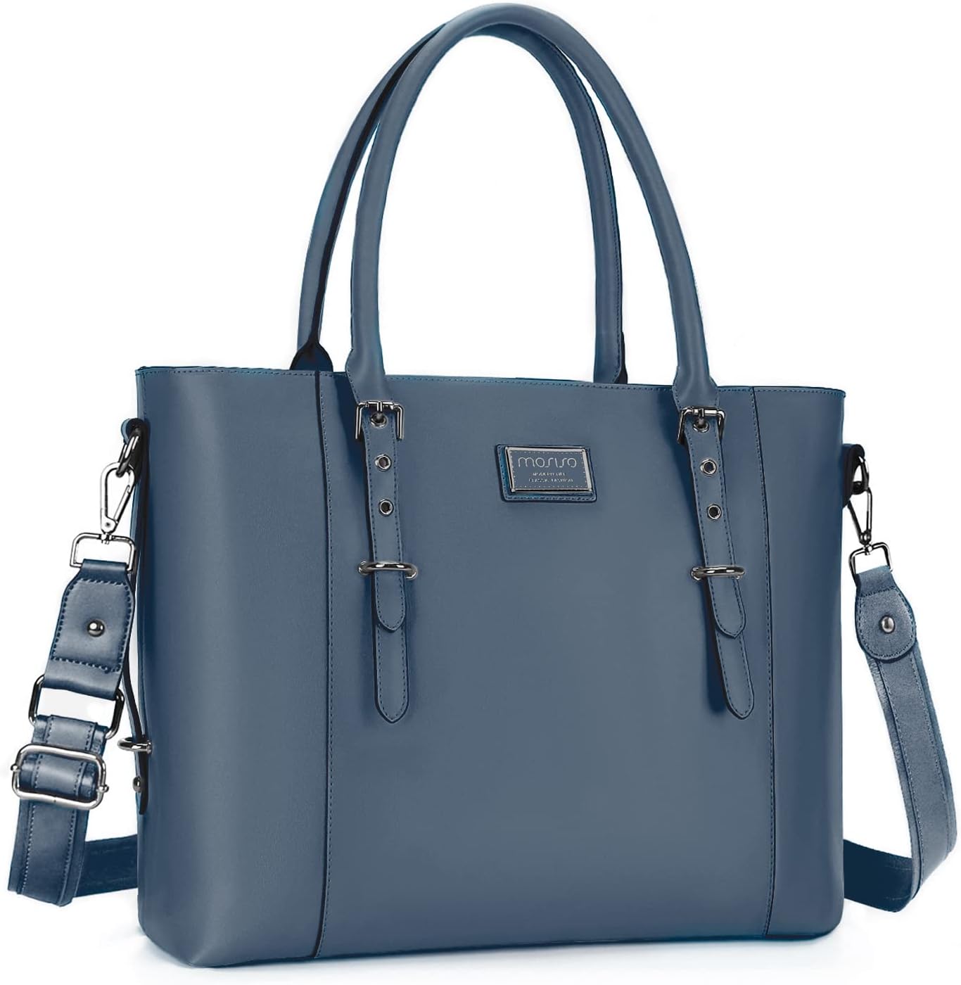 MOSISO PU Leather Laptop Tote Bag for Women, Stylish & Spacious