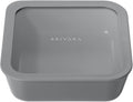 Ceramic Coated Glass Food Storage Container - Non Toxic 8 Cup Square