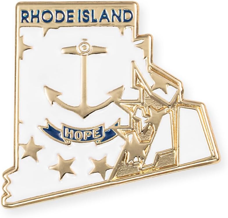 Rhode Island State Shape Flag Lapel Pin for Collectors and Gifts