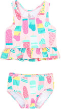 RuffleButts Baby/Toddler Girls Cropped 2-Piece Sleeveless Tankini