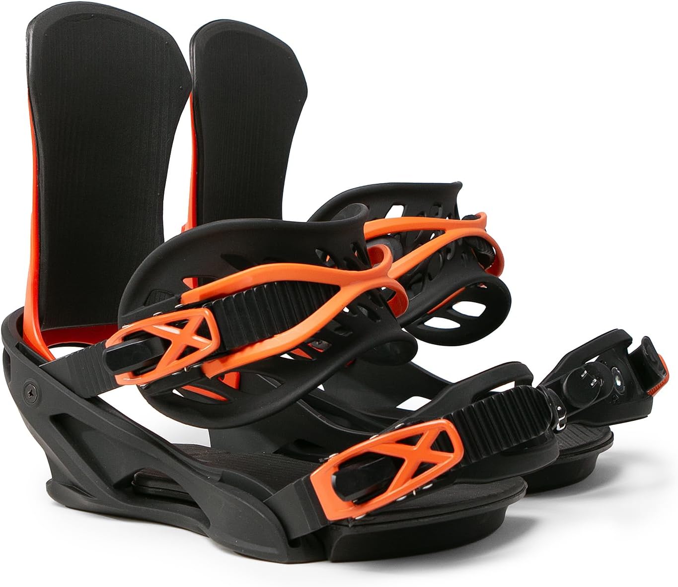 Hazard Orange Snowboard Bindings - Ultimate Control