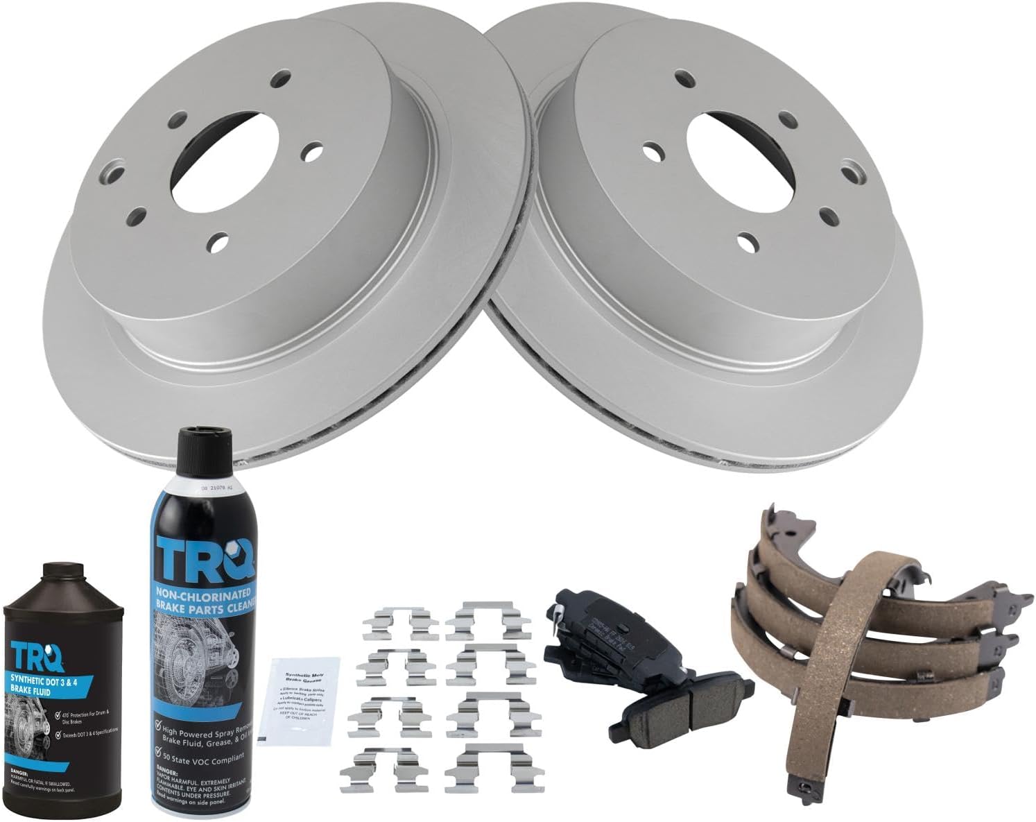 TRQ Rear Brake Pad & Rotor Kit for 2006-2019 INFINITI Vehicles