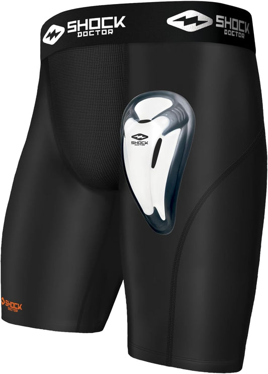 Shock Doctor Compression Shorts for Men with Protective Cup