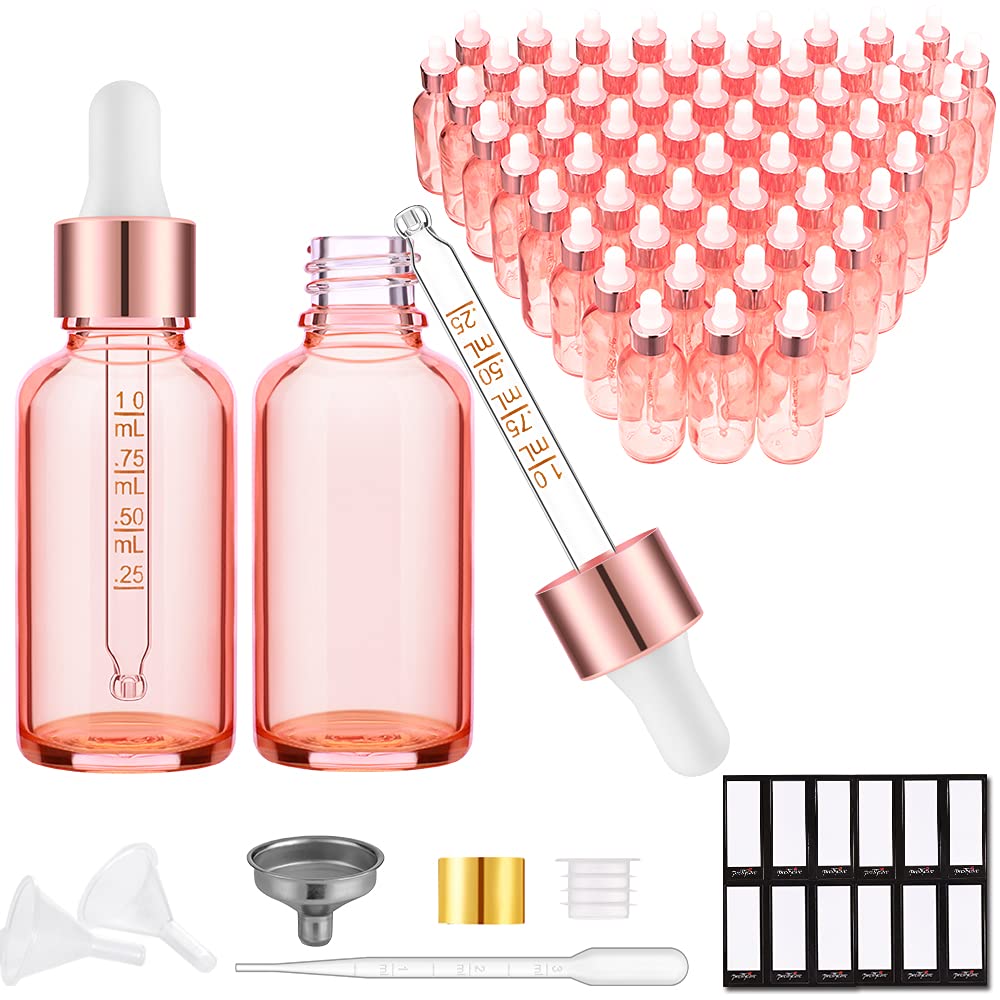 PrettyCare 2oz Glass Eye Dropper Bottles for Essential Oils