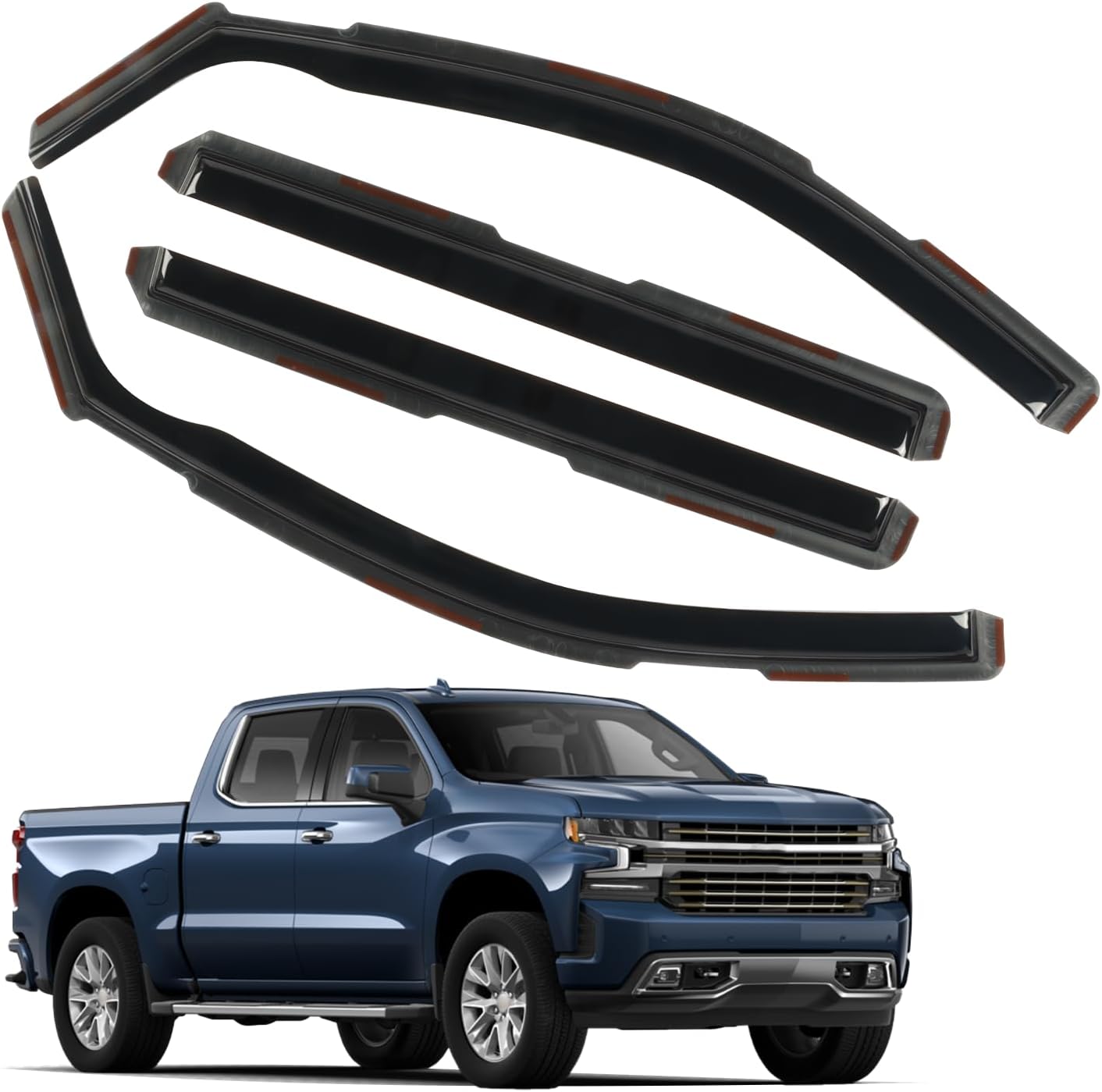 In Channel Window Rain Guards for 2019-2025 Chevy Silverado