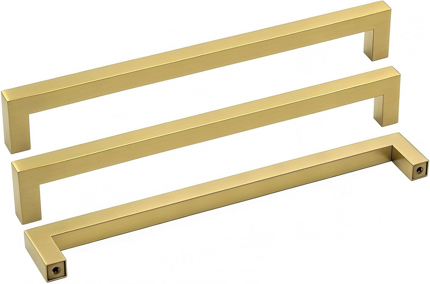 Brushed Gold Cabinet Pulls for Kitchen and Furniture - 10 Pack