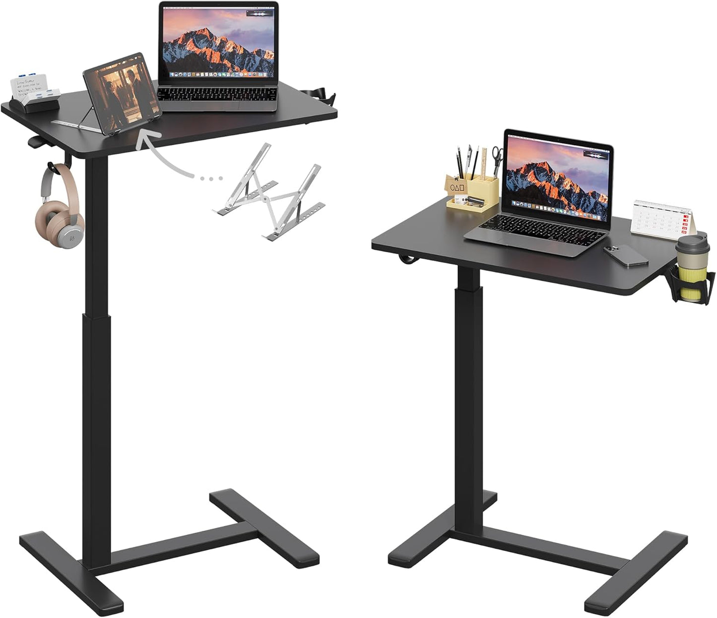 Adjustable Rolling Laptop Desk for On-the-Go Comfort