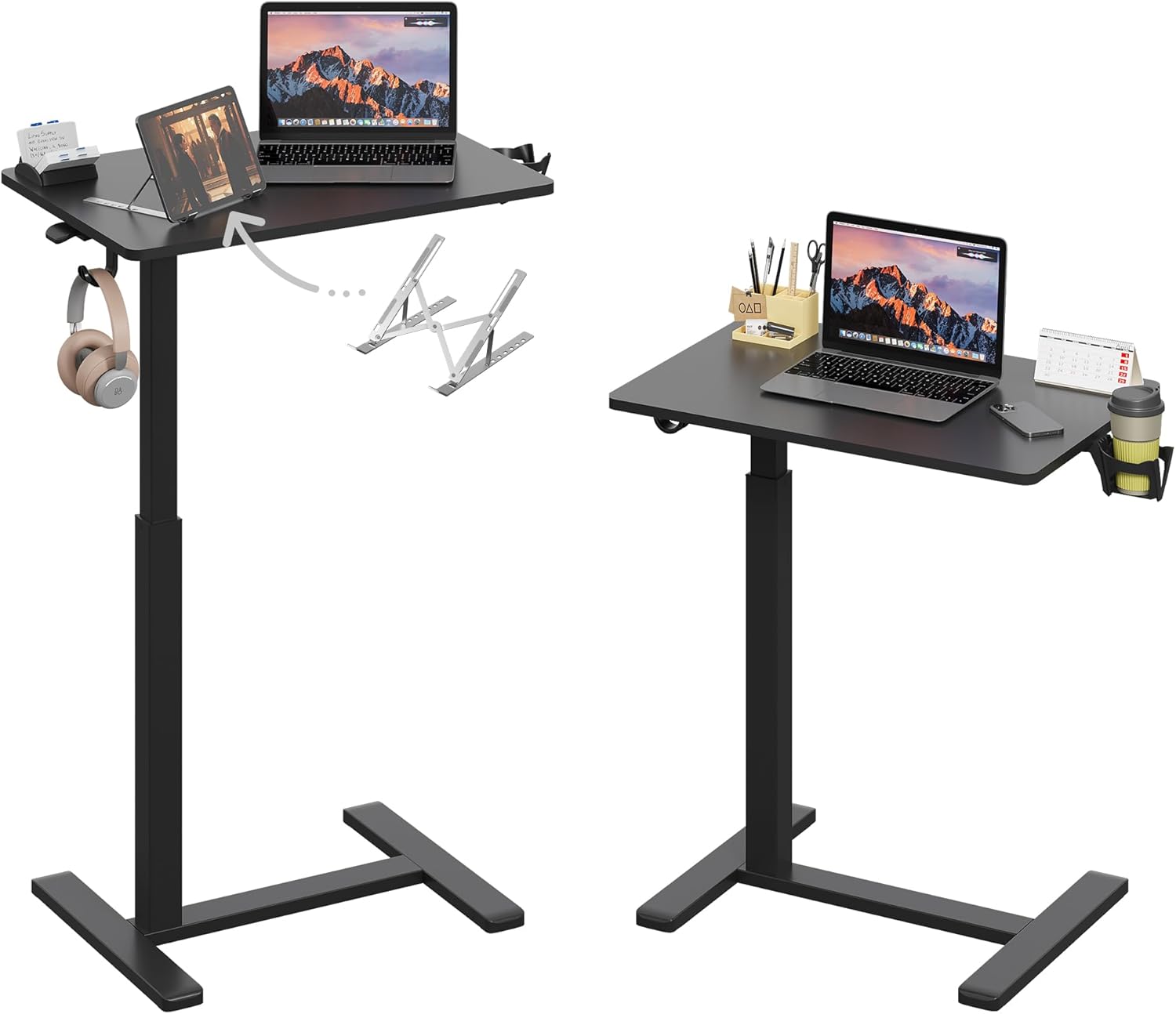 Adjustable Rolling Laptop Desk for On-the-Go Comfort
