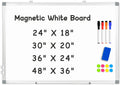 Double-Sided Magnetic Whiteboard 36 in x 24 in - Smooth, Easy Clean