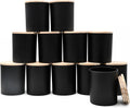 14 OZ Thick Candle Jars for Making Candles 12 Pcs - Matte Black 3 Wick