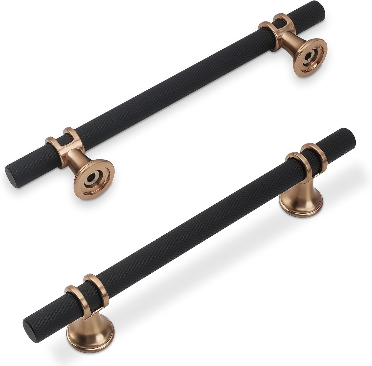 10 Pack 5 Inch Cabinet Pulls in Matte Black and Champagne Bronze