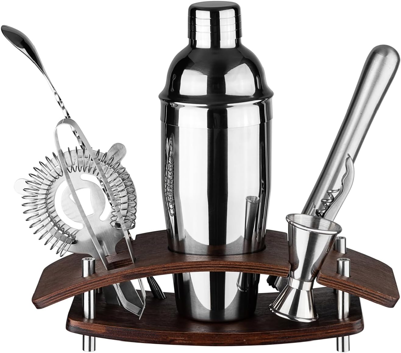 Complete Mixology Set: 9-Piece Bar Tools with Stand