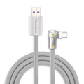 FlexElbow 90 Degree USB C Cable Gray 16.4ft - Right Angle Fast Charge