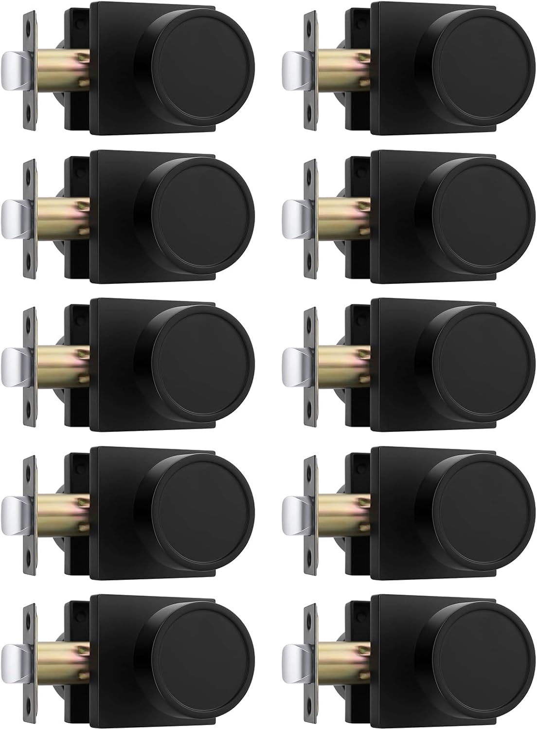 Goldenwarm Black Closet Door Knobs for Interior Use, 10 Pack