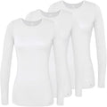 Women Long Sleeve Underscrubs 3 Pack - Classic Fit Comfort Tee
