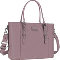MOSISO PU Leather Laptop Tote Bag for Women - Spacious Work Briefcase