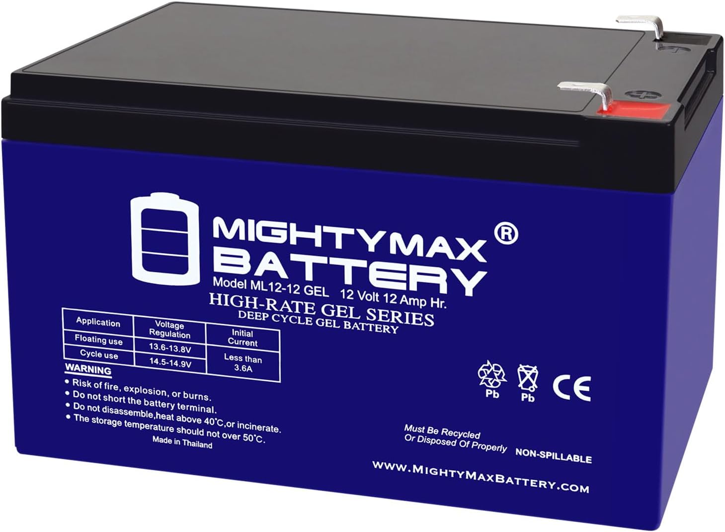 Mighty Max Battery ML12-12 Gel - Reliable 12V 12AH Power Source