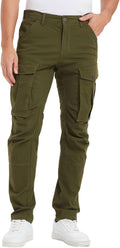 Plaid&Plain Men's Cargo Pants Slim Fit with Articulated Knees offering