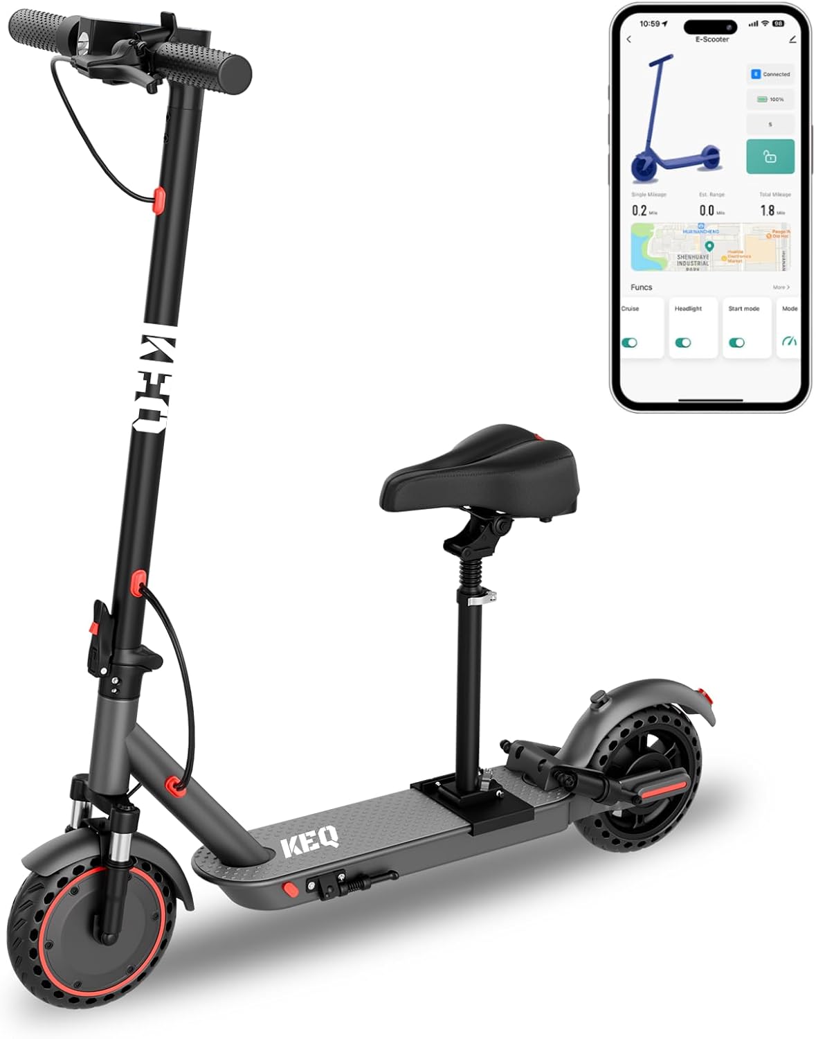KEQ Electric Scooter for Adults - Foldable, Portable & Fast