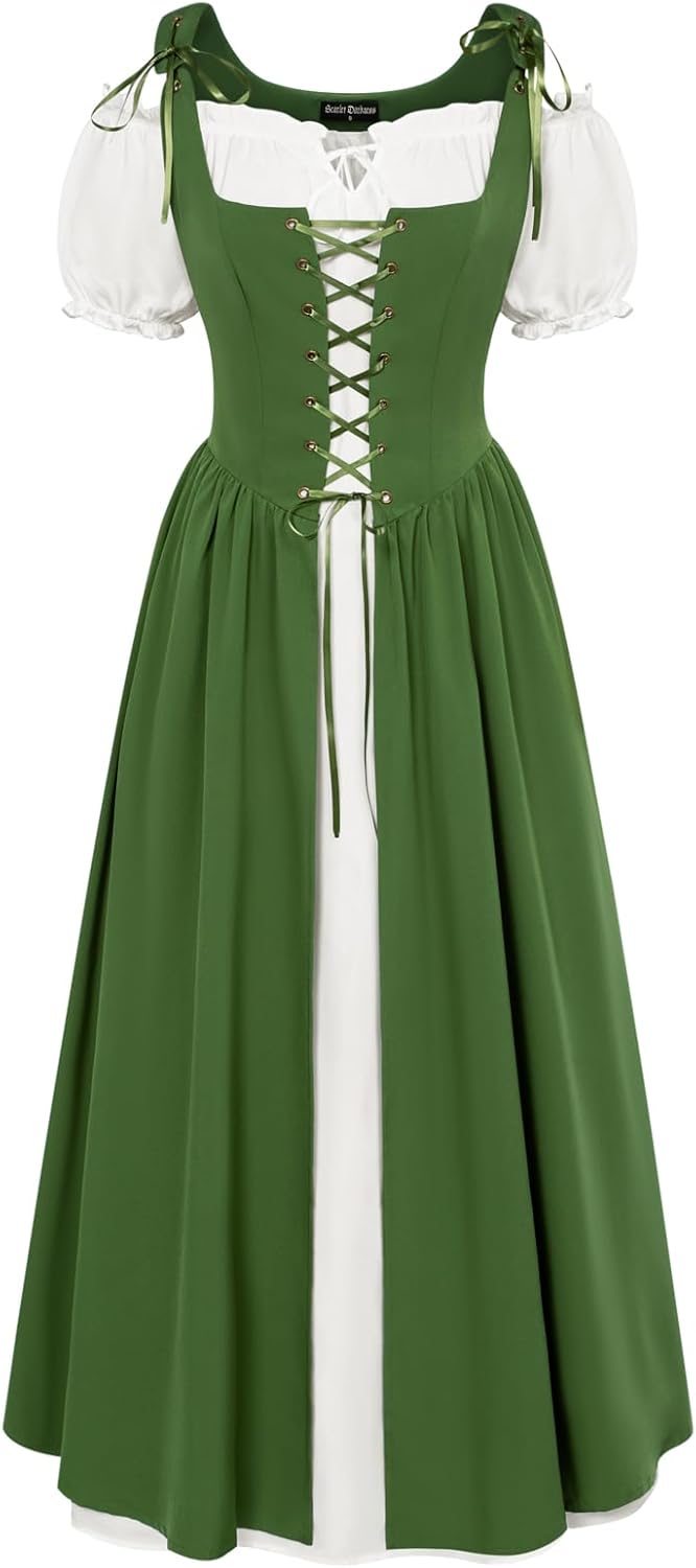 Scarlet Darkness Halloween Renaissance Costume for Women Peasant Dress