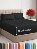 Extra Deep Pocket Cal King Sheets - 4 Piece Cooling Microfiber Set