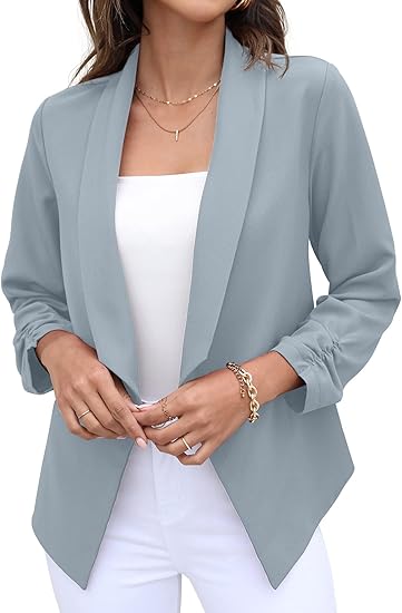 GRECERELLE Women's Blazer Suit Open Front Cardigan for Office