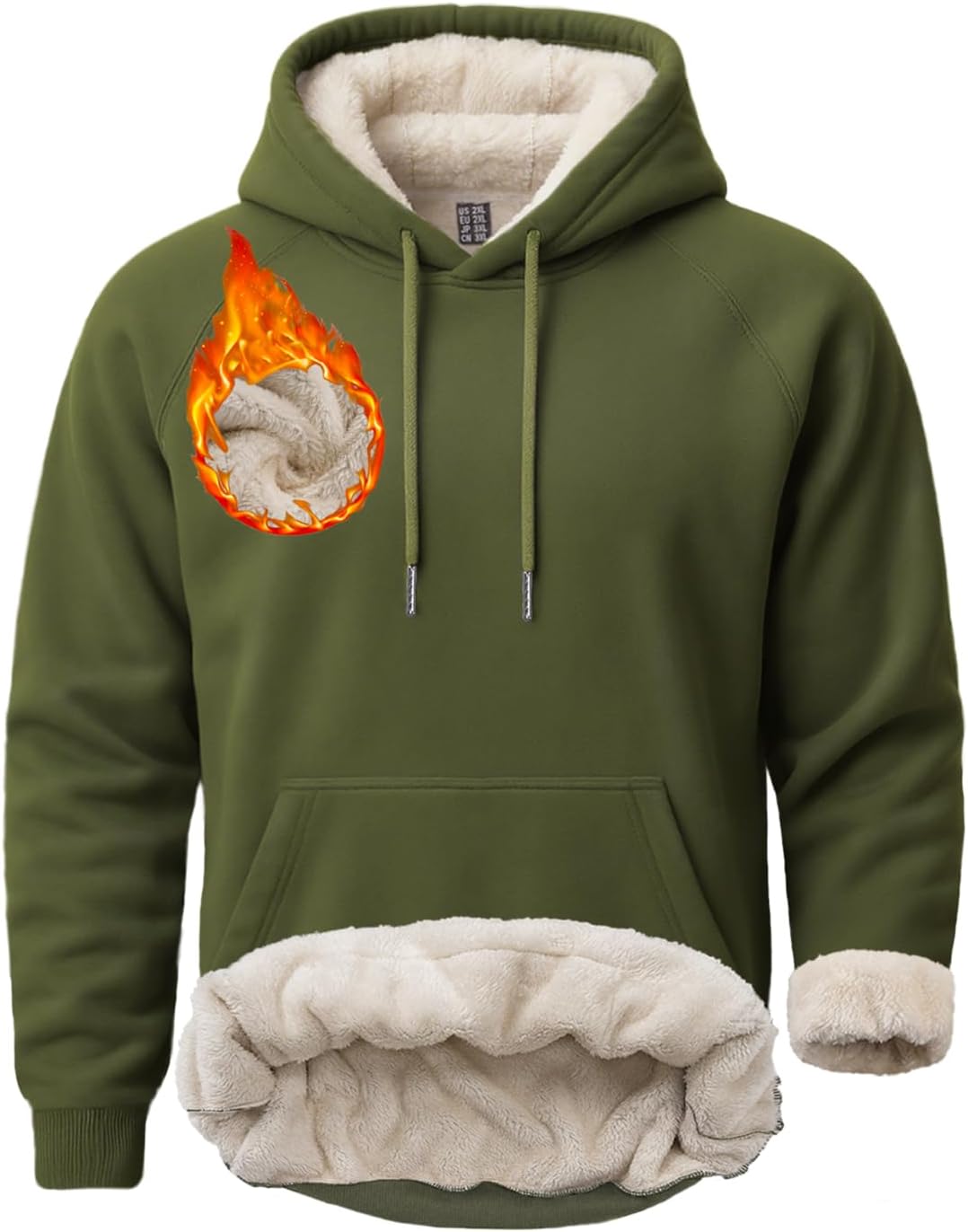 Boladeci Men's Sherpa Hoodie Pullover for Cold Weather Warmth