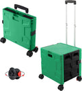 FELICON Folding Utility Cart Rolling Crate - Compact 4-Wheel Tote