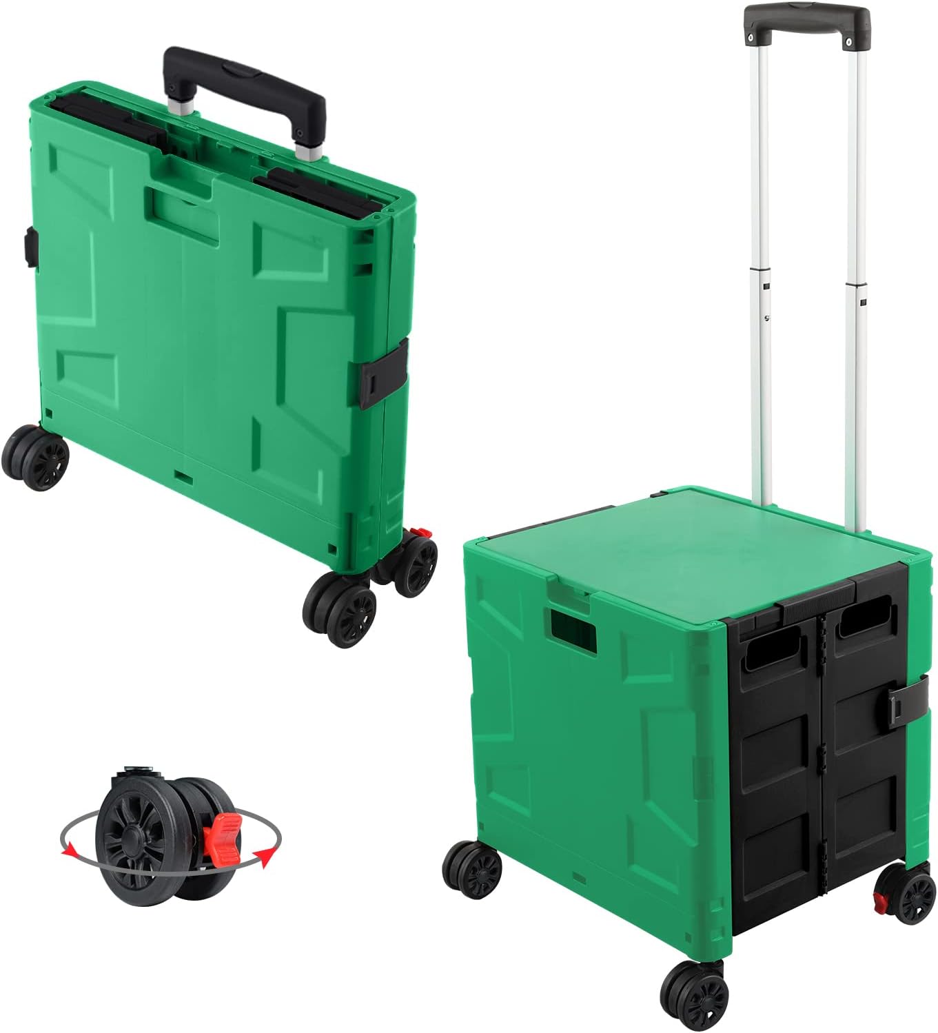 FELICON Folding Utility Cart with 4 Rotate Wheels for Easy Use