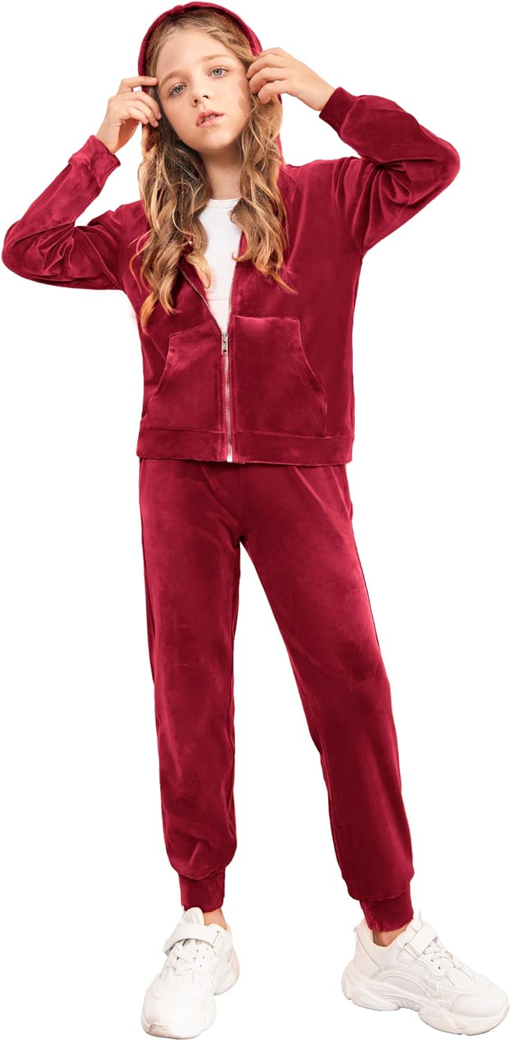 Arshiner Girls Velour Tracksuit Hoodie and Jogger Set Review