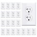 AIDA 20 Amp Duplex Outlet 20 Pack - Tamper Resistant, Weather Rated