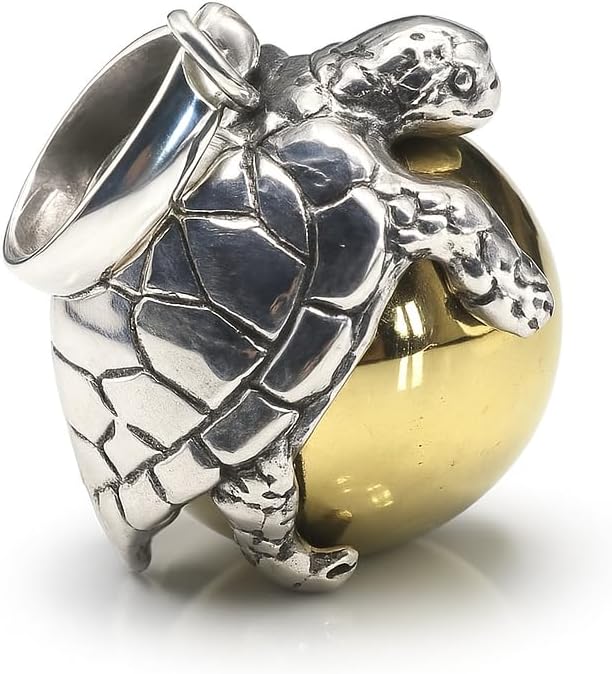 Solid Sterling Silver Turtle Harmony Ball Chime Pendant Necklace