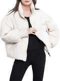 Women's Cropped Puffer Jacket - Cozy Waterproof Quilted Crop