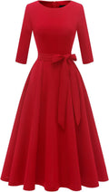 Women's 3/4 Sleeve Vintage Wedding Guest Dress by DRESSTELLS