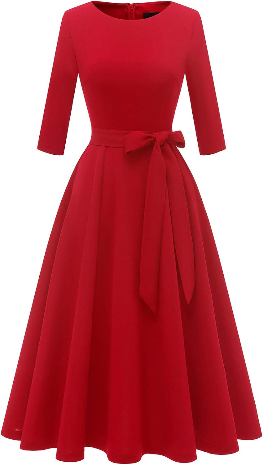 DRESSTELLS Vintage Wedding Guest Dresses for Women, 3/4 Sleeves
