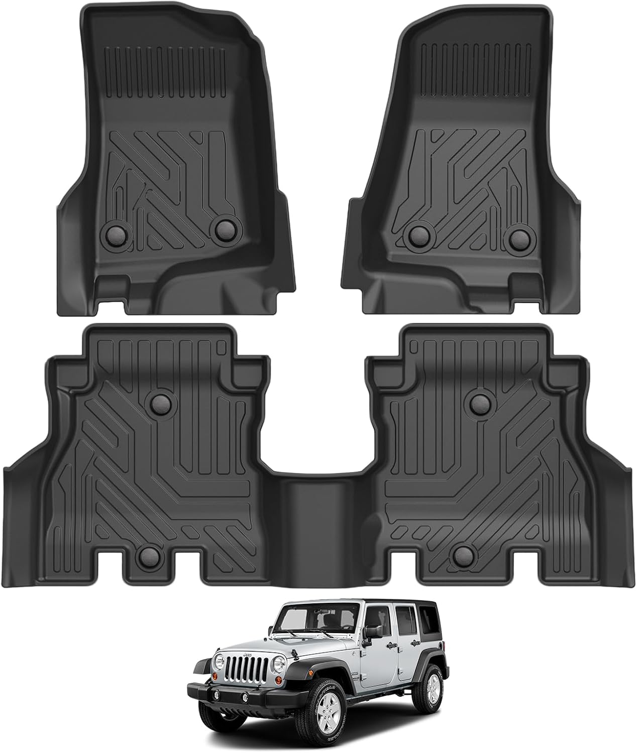 Falafa Floor Mats for Jeep Wrangler JL Unlimited 2018-2025