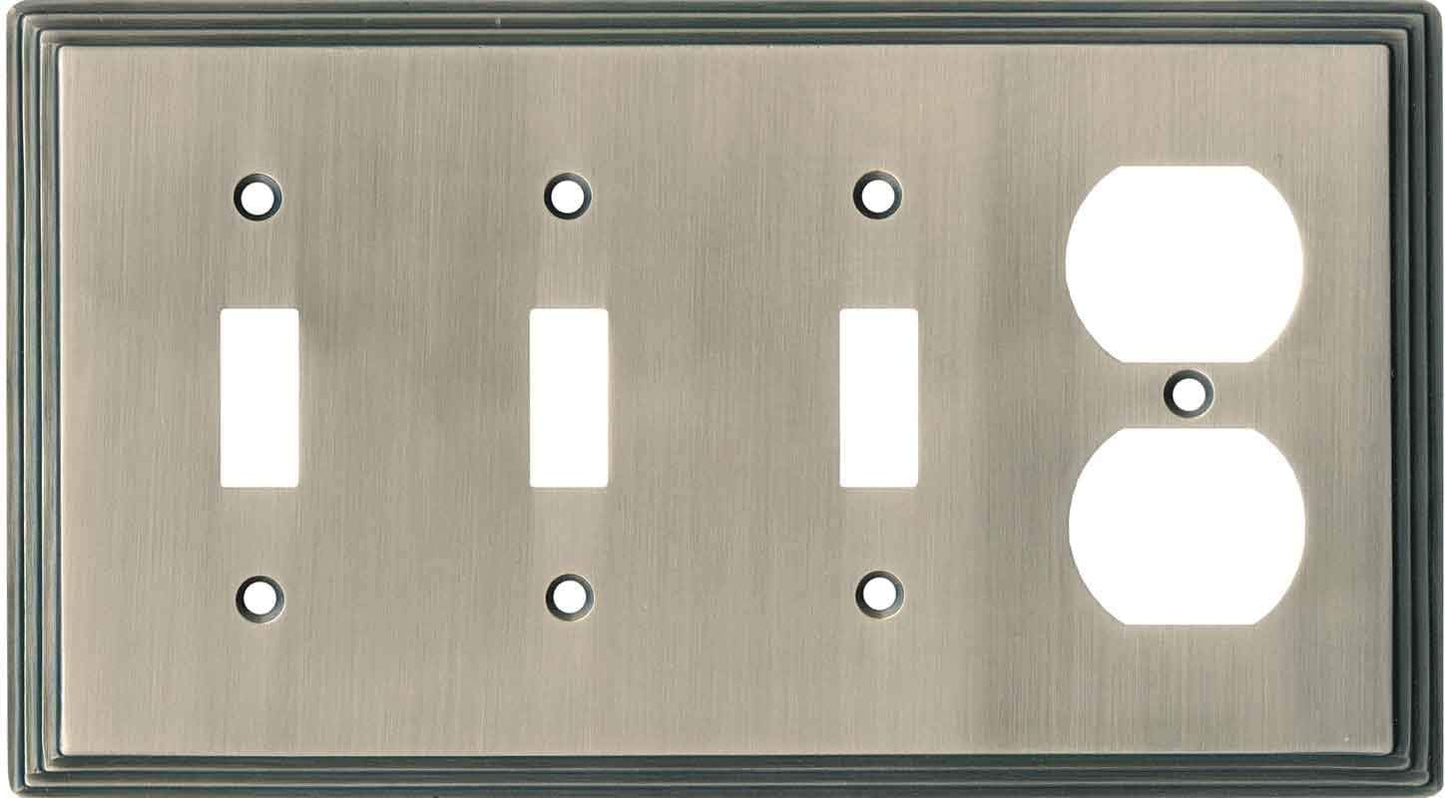 Satin Nickel Art Deco Step Light Switch Cover for Home Decor
