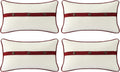 Spectrum Eggshell/Spectrum Ruby Outdoor Sunbrella Pillows Pack of 4