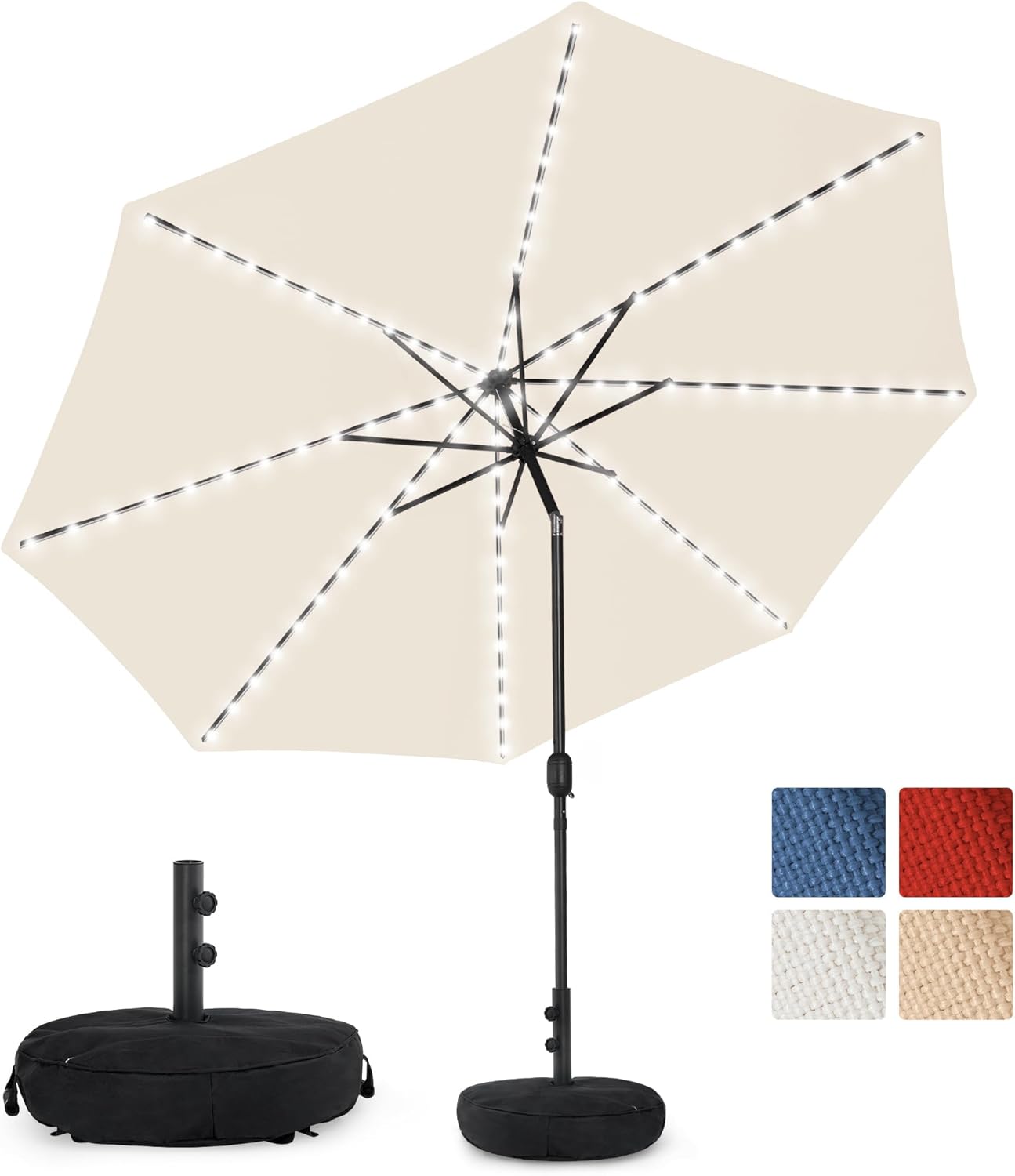 Sundale Outdoor 11FT Solar Patio Umbrella with 104 LED Lights