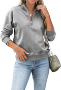 Dressmine Half Zip Sweatshirt Women's Casual Quarter Zip Pullover