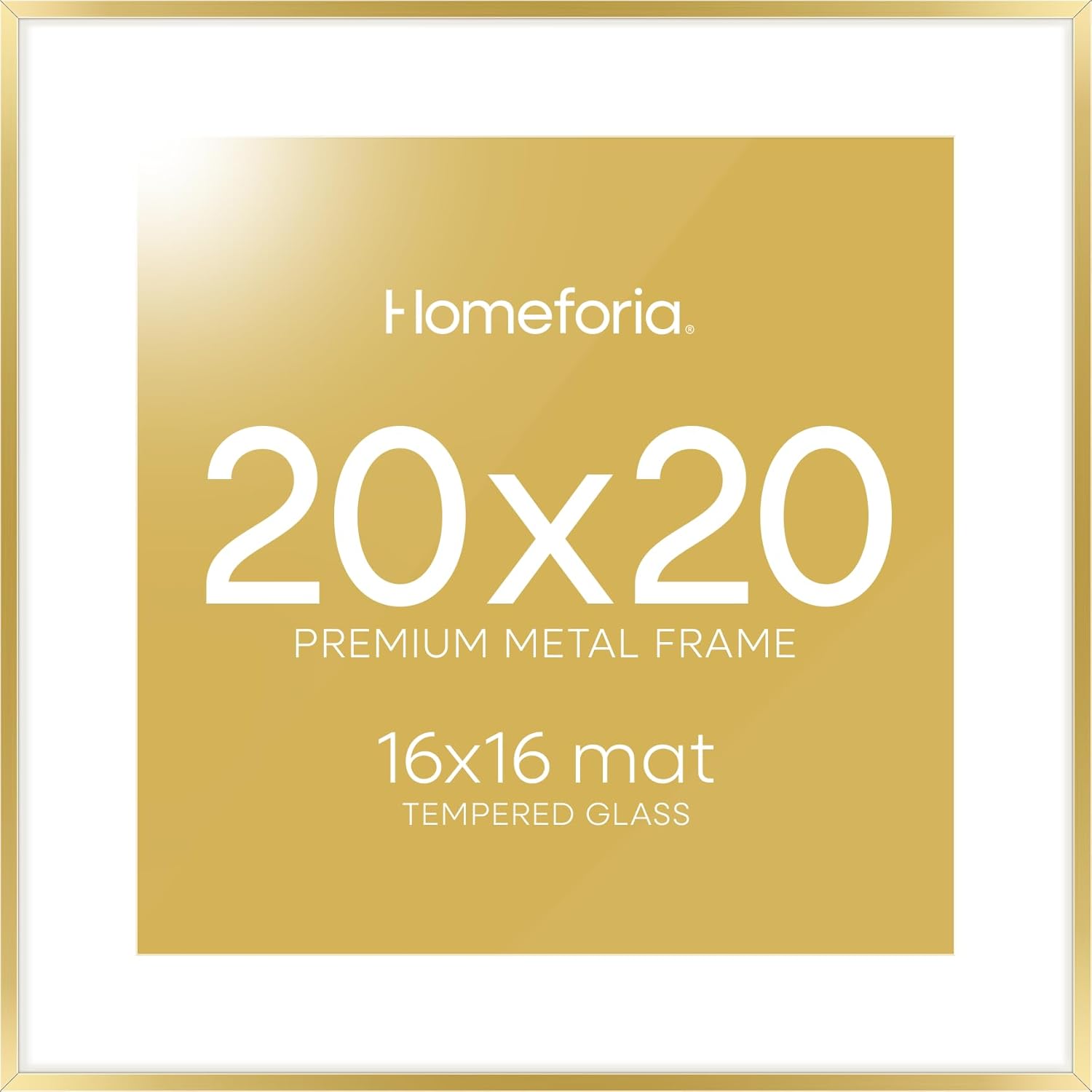20x20 Gold Picture Frame with Mat for Stunning Displays