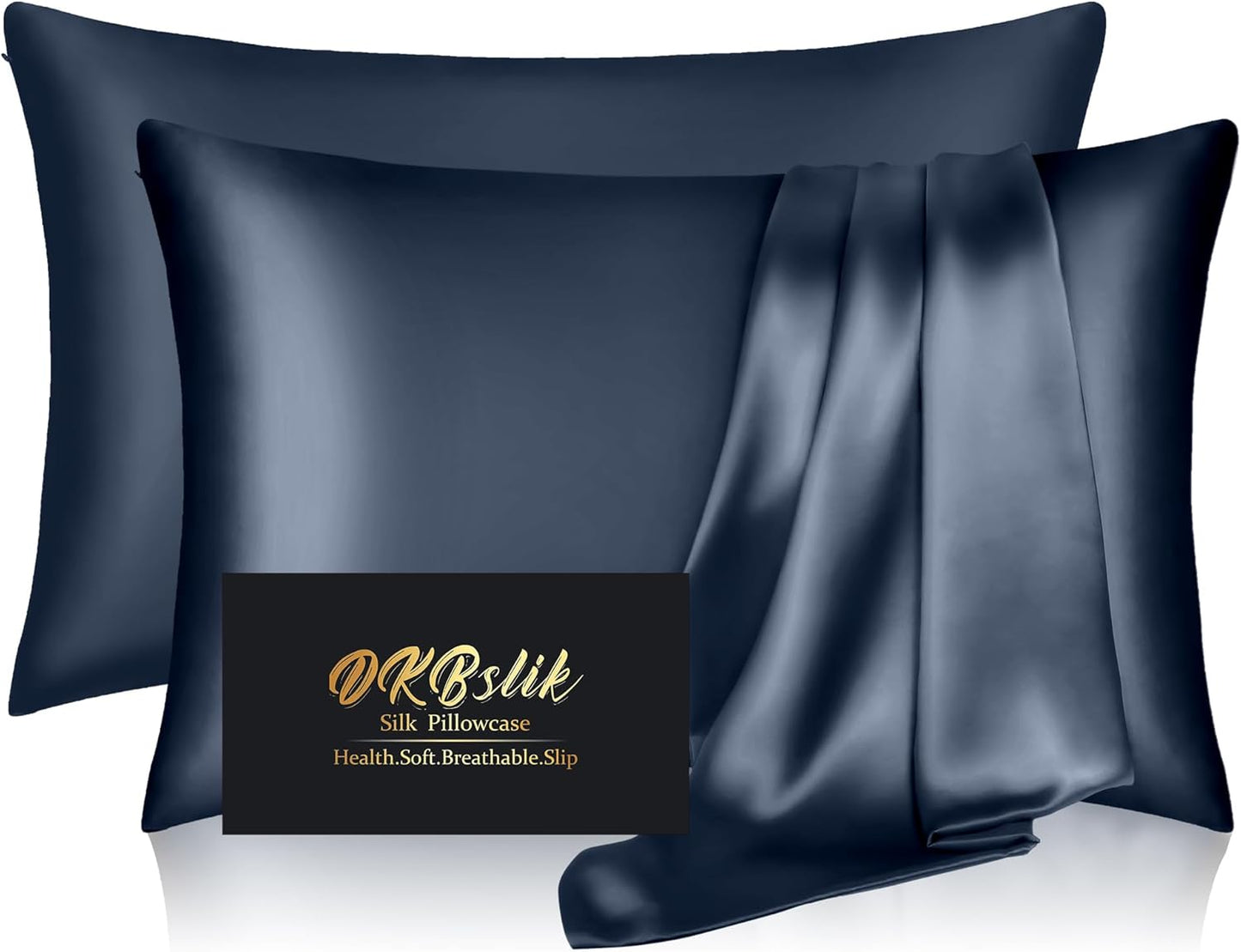 Silk Pillowcase 2 Pack for Hair and Skin, King Size Set