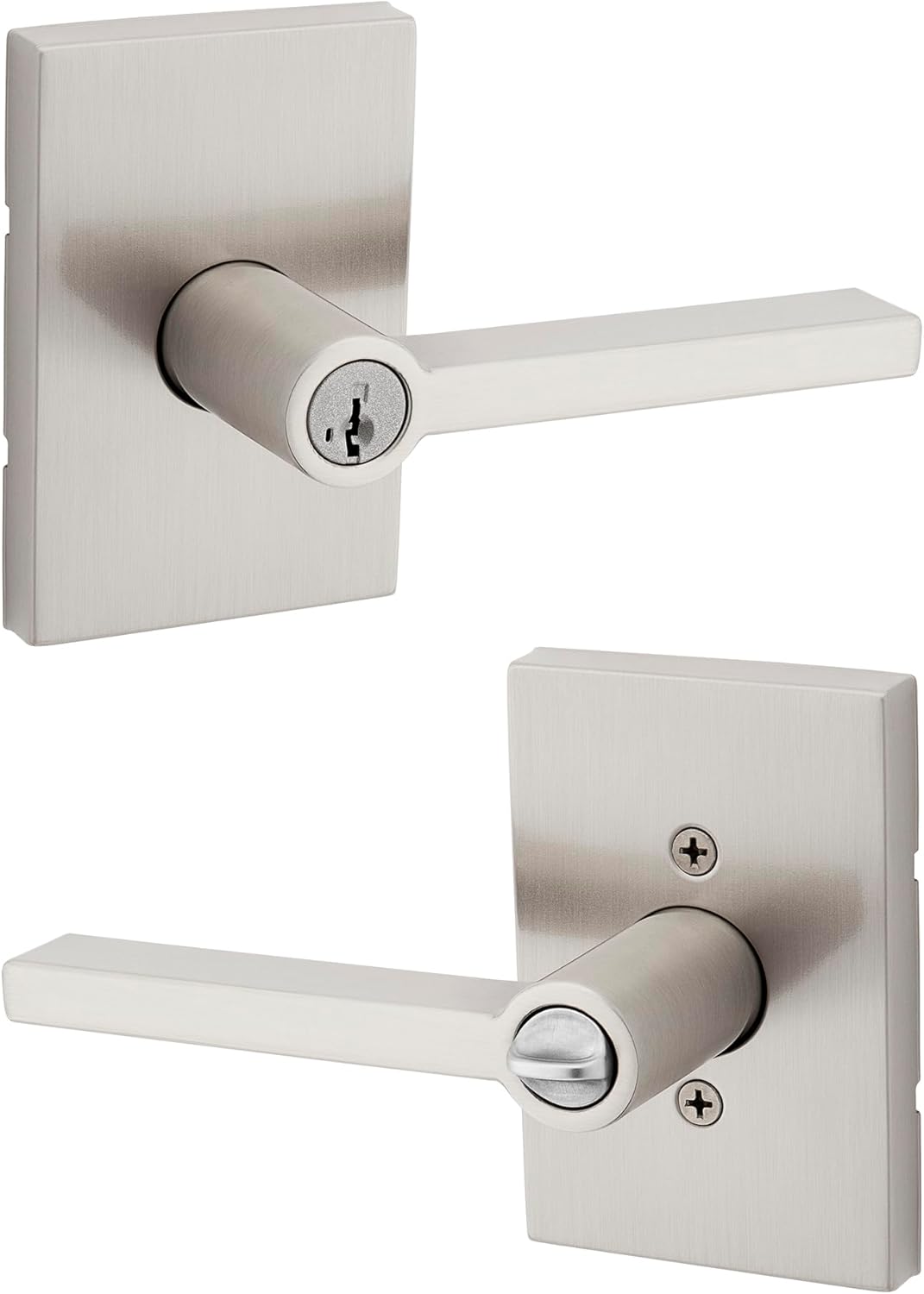 Kwikset Halifax Entry Door Handle with Lock and Key for Security