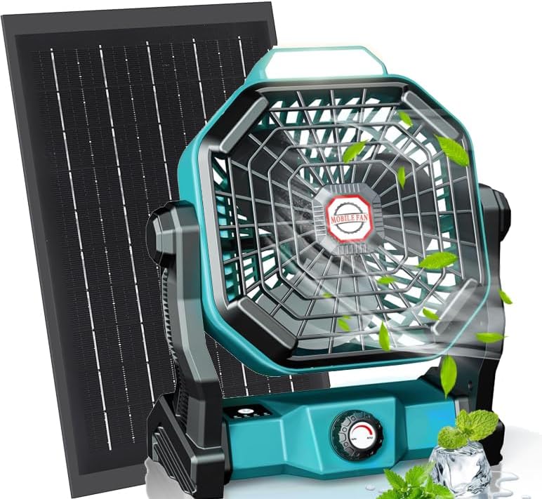 20000mAh Solar Camping Fan for Outdoor Adventures and Comfort