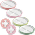 Kids Porcelain Divided Plates 8 in - Suction Silicone Anti Slip Set